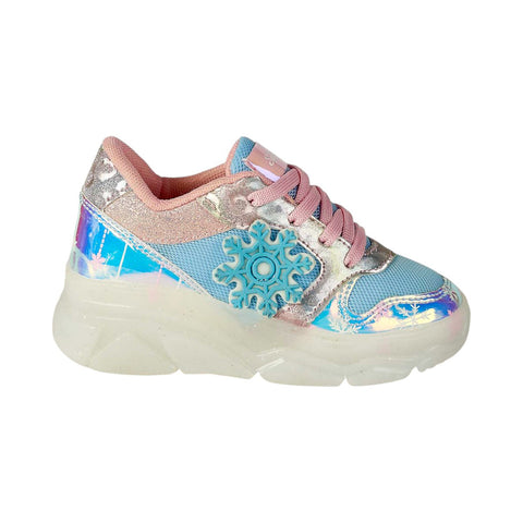 Tenis para Niña Modelo 014-FROZEN con Diseño de Copo de Nieve y Colores Brillantes