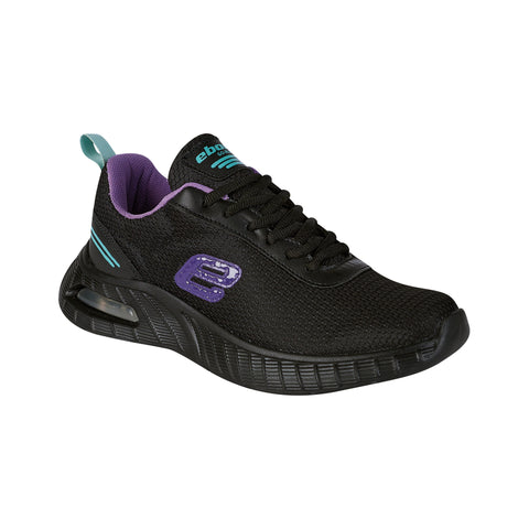 Tenis Deportivo para Dama Color Negro y Morado - Modelo 0690