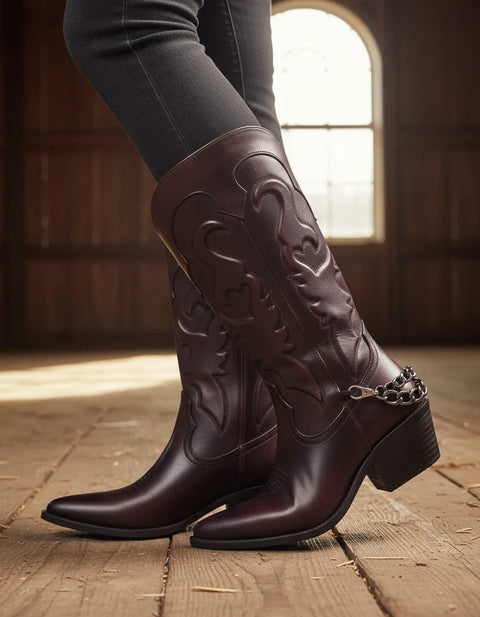 Bota Alta Vaquera Para Dama Estilo 8028