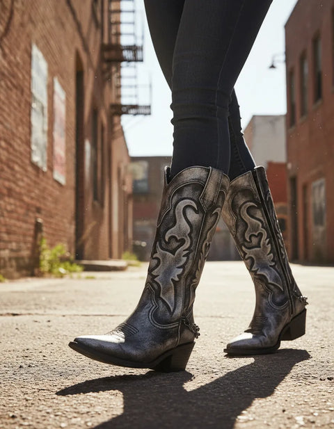 Bota Alta Vaquera Para Dama Estilo 8028