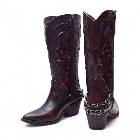 Bota Alta Vaquera Para Dama Estilo 8028