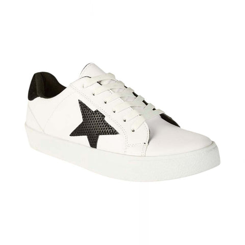 Tenis de Dama Modelo S7000 con Estrella Negra - Estilo y Comodidad en Cada Paso