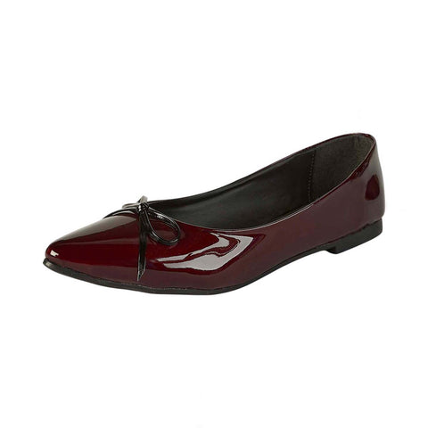 Balerina Casual para Dama Color Vino Charol Modelo VRM-501 - Elegancia y Confort
