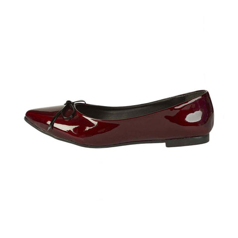 Balerina Casual para Dama Color Vino Charol Modelo VRM-501 - Elegancia y Confort