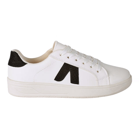 Tenis Casual para Dama Color Blanco con Detalle Negro - Modelo A7000