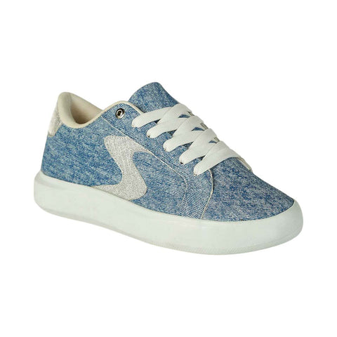 Teni Casual de Mujer Modelo 0054 con Diseño de Mezclilla y Detalles Brillante