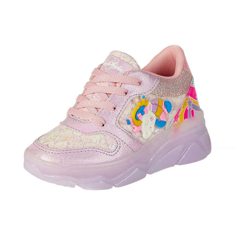 Tenis para Niña Modelo 014-UNI con Diseño de Unicornio y Detalles Brillantes