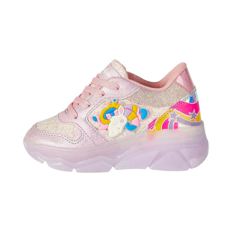 Tenis para Niña Modelo 014-UNI con Diseño de Unicornio y Detalles Brillantes