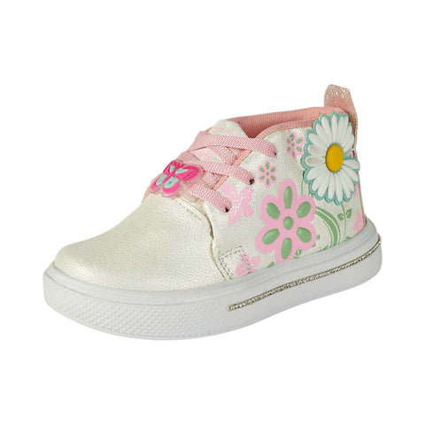 Tenis para Niña Modelo 027-FLOR con Diseño de Flores y Mariposas