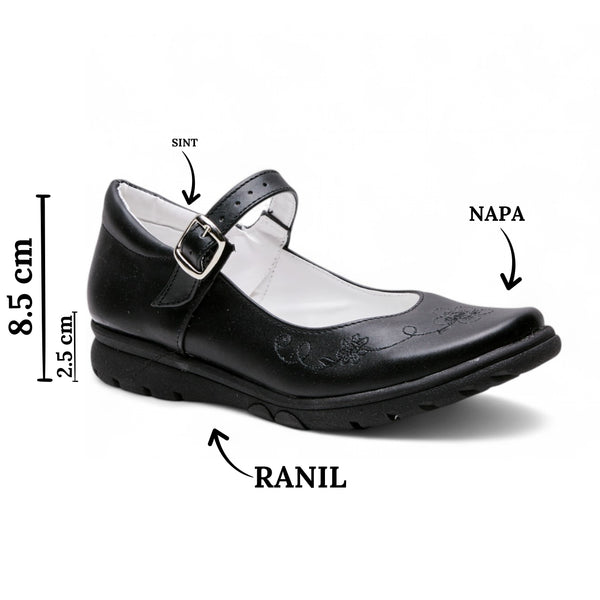 Zapato Escolar Para Dama Color Negro Estilo 0480