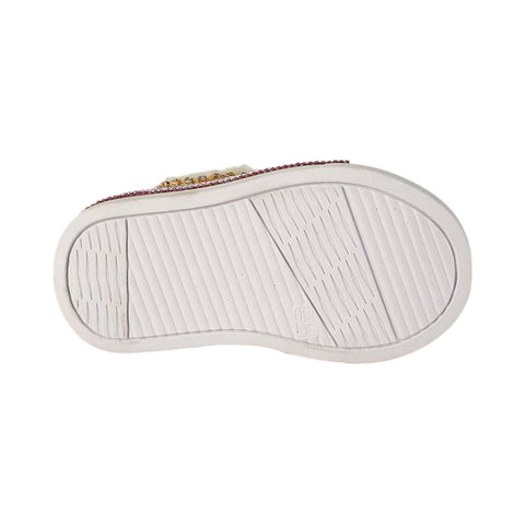 Tenis para Niña Modelo 0990 con Diseño de Osito y Detalles Dorados