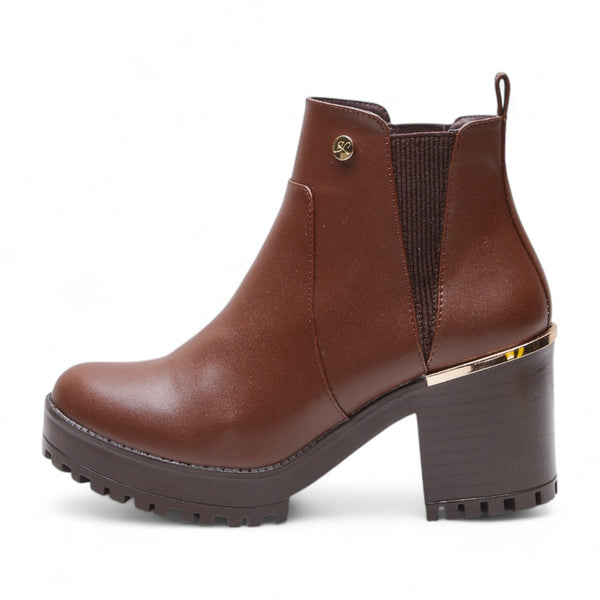 Botín Para Dama Golden Shoes Estilo 1126 Madera Altura 10cm