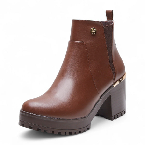 Botín Para Dama Golden Shoes Estilo 1126 Madera Altura 10cm