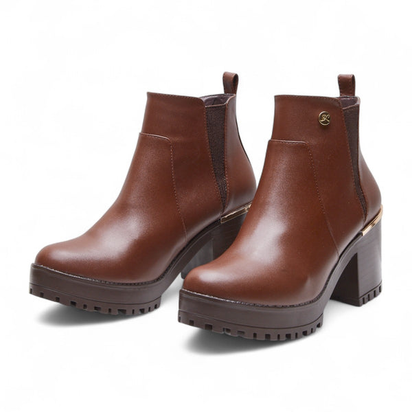 Botín Para Dama Golden Shoes Estilo 1126 Madera Altura 10cm