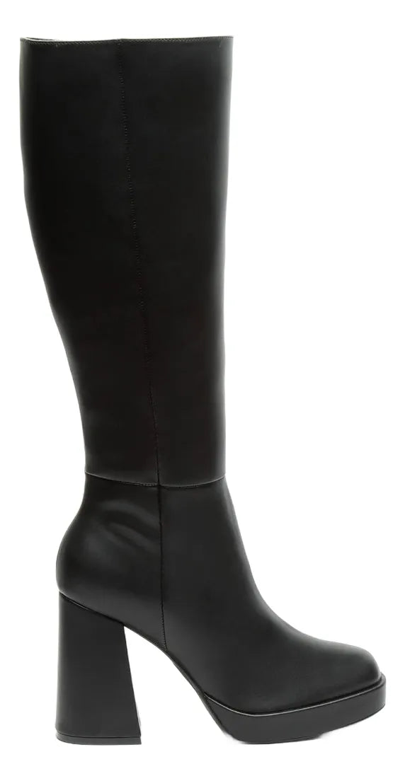 Bota Latte Alta Con Tacón Para Mujer Bella Shoes 25505 O-i