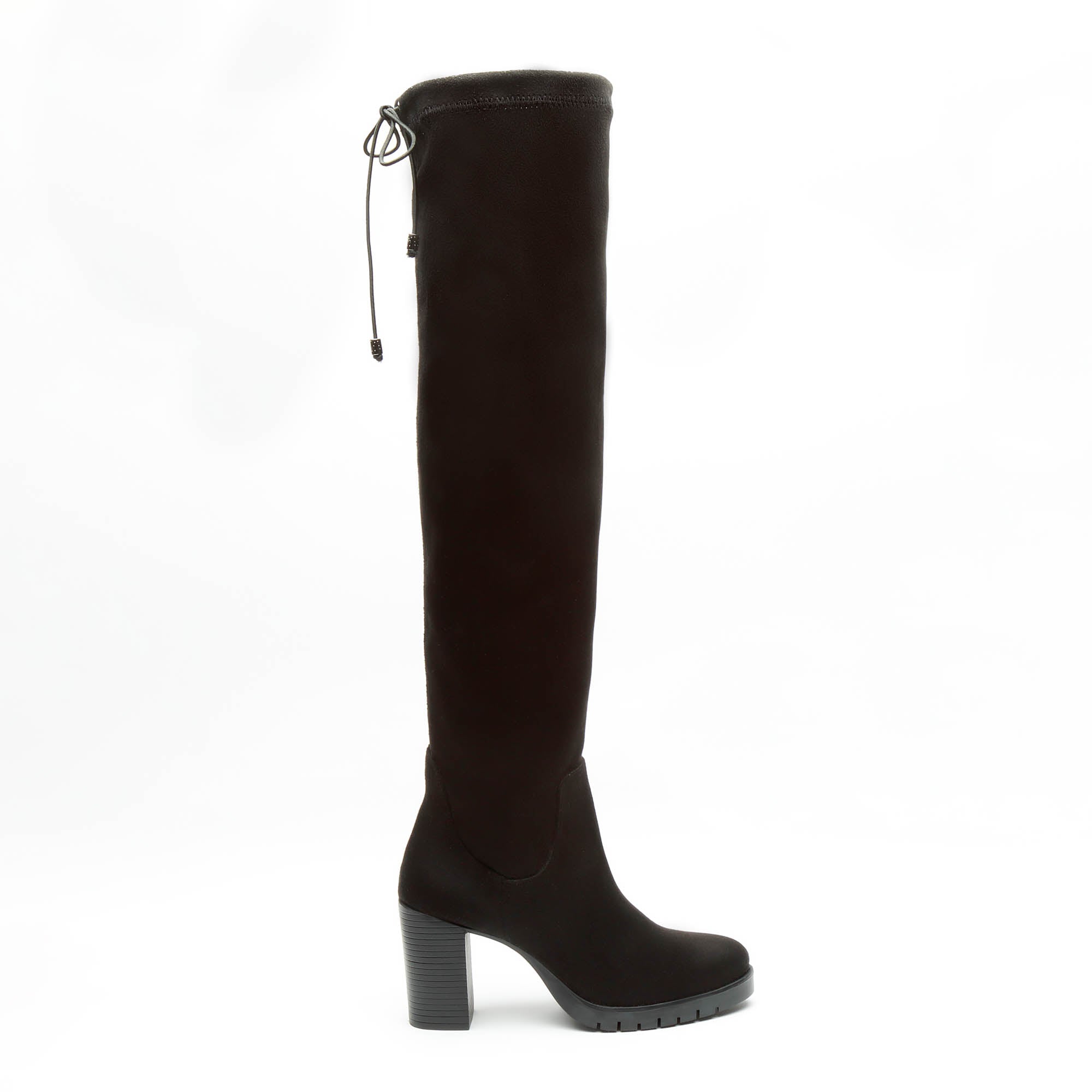 Botas Largas De Gamuza Con Tacon Negro Para Mujer 2003 O i Golden Shoes Store MX