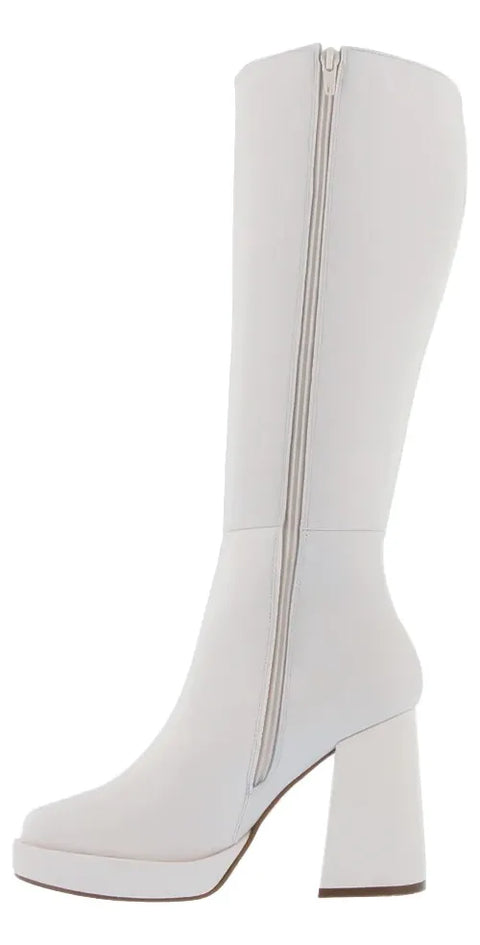 Bota Latte Alta Con Tacón Para Mujer Bella Shoes 25505