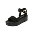Huarache negro buck con plataforma para mujer 0323-2377