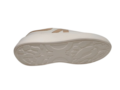 Tenis para Dama Color Blanco con Detalles en Oro Rosa - Modelo 1176