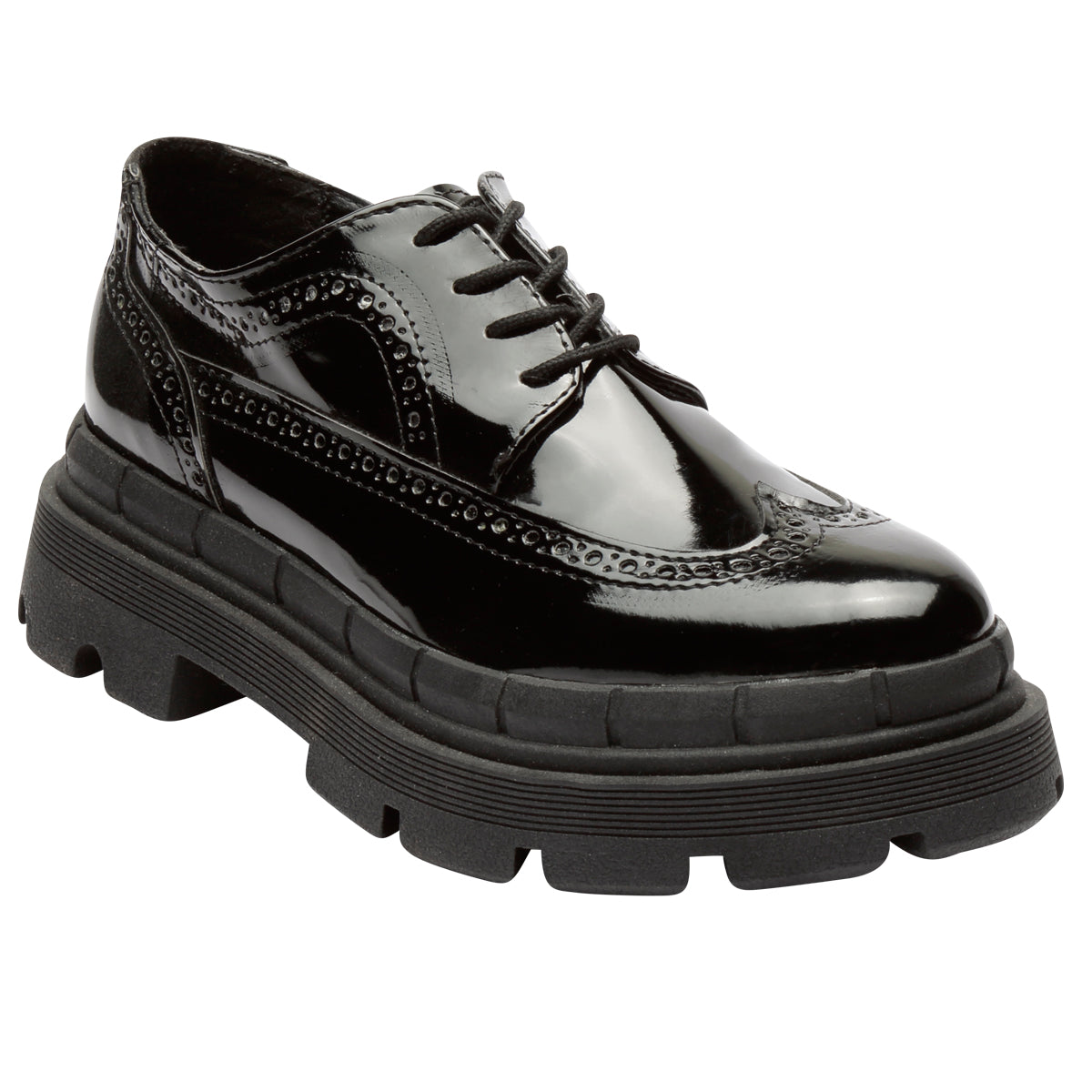 Zapatos de charol 2025 con agujetas para mujer