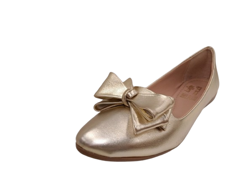 Elegante Balerina Dorada con Lazo para Dama - Modelo 342