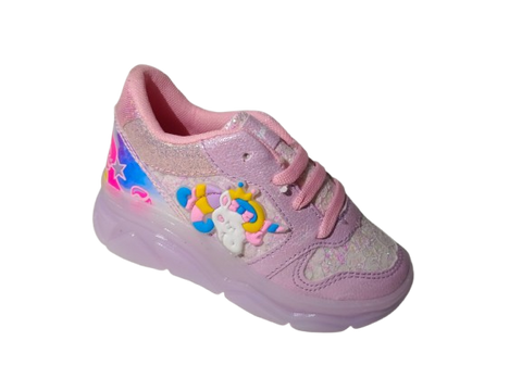 Tenis para Niña Modelo 014-UNI con Diseño de Unicornio y Detalles Brillantes