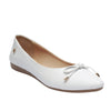 Elegante Balerina para Dama Modelo VRM-501 en Charol Negro con Detalle de Lazo Y Blanco