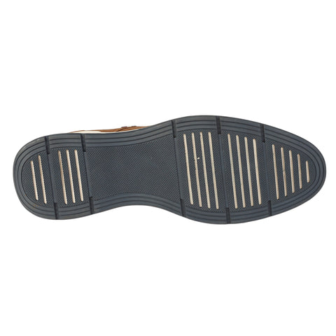 Elegante Zapato Formal para Caballero Modelo 4850-1PG en Color Marrón con Suela Blanca