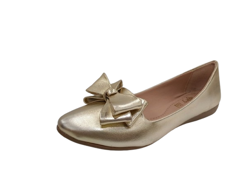 Elegante Balerina Dorada con Lazo para Dama - Modelo 342