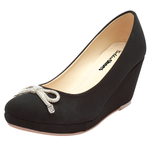 Zapato Negro Con Plataforma Para Mujer 0565 O-i