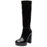 Bota Larga Negro Con Tacón Para Mujer Bella Shoes 6712 O-i