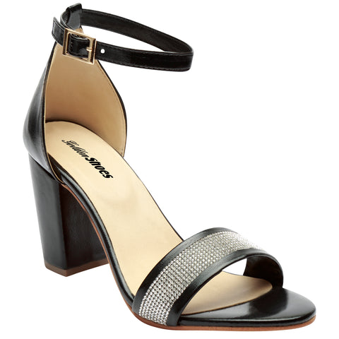Zapatilla negra tacon bajo clearance