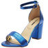 Zapatilla Abierta Color Azul Cobalto Oro Para Mujer 0768 O-i