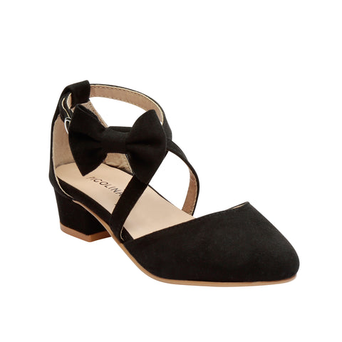 Elegantes Zapatos de Tacón Bajo para Niña con Lazo Decorativo - 0082