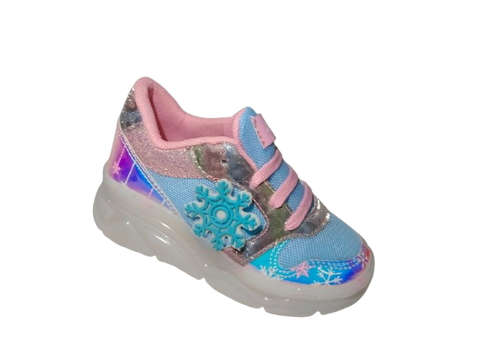 Tenis para Niña Modelo 014-FROZEN con Diseño de Copo de Nieve y Colores Brillantes