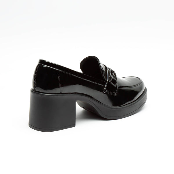 Zapato De Vestir Negro Charol Con Tacón Para Mujer 93133 O-i