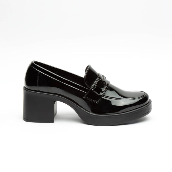 Zapato De Vestir Negro Charol Con Tacón Para Mujer 93133 O-i