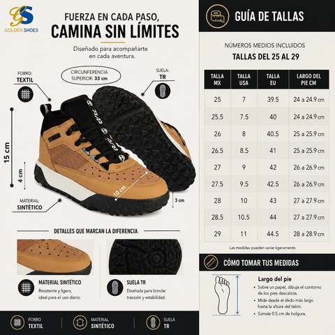 TENIS SENDERISMO CABALLERO GS GOLDEN-2546