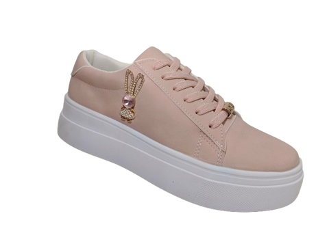 Tenis Rosas de Plataforma con Encanto de Conejito - Modelo 0445