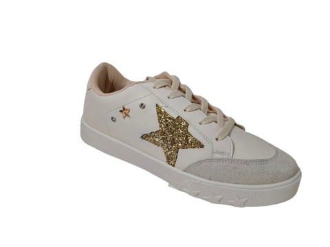 Tenis Casual de Dama con Estrella Dorada Brillante - Modelo 6466