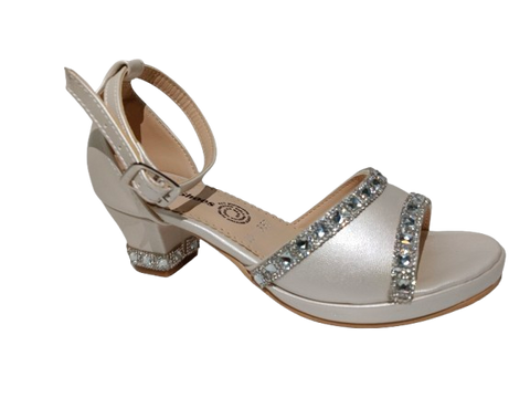 Elegantes Zapatillas de Niña con Tacón Bajo y Brillantes - Modelo 0337