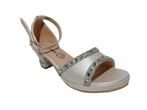 Elegantes Zapatillas de Niña con Tacón Bajo y Brillantes - Modelo 0337