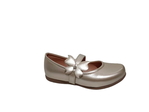 Zapatos Infantiles Dorados con Flor - Modelo 0321