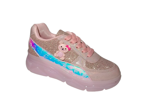 Tenis de Ensueño para Niñas - Modelo 1014 con Osito y Brillos