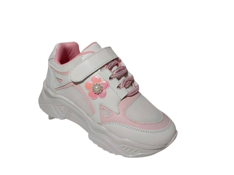 Tenis de Niña Modelo 0625: Comodidad y Estilo en Rosa y Blanco