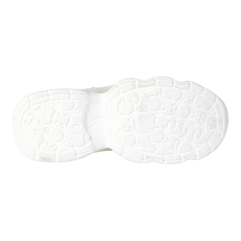 Tenis para Dama Color Blanco Plata con Detalles Brillantes - Modelo S360