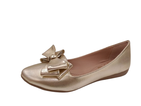 Elegante Balerina Dorada con Lazo para Dama - Modelo 342
