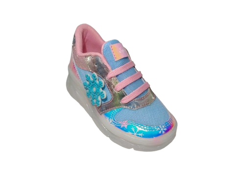 Tenis para Niña Modelo 014-FROZEN con Diseño de Copo de Nieve y Colores Brillantes