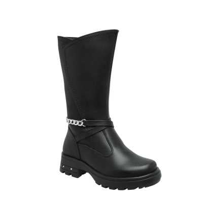 BOTA ALTA PARA NIÑA COLOR NEGRO YUYIN ESTILO 22400